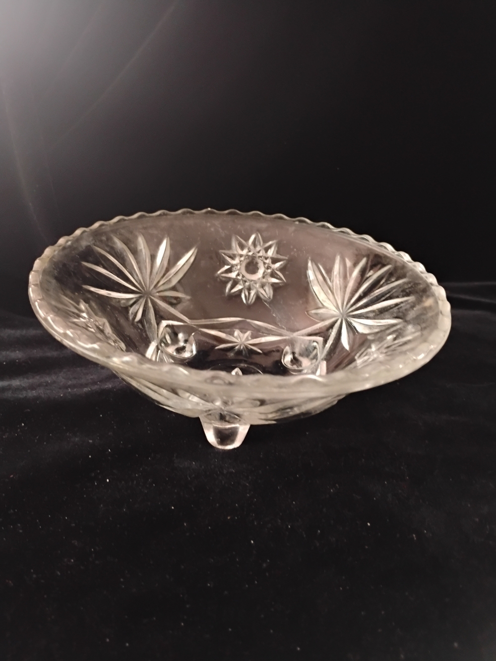 Candy Dish Small Clear Cut Glass Footed Decorative Bowl - Elegant Home Accent